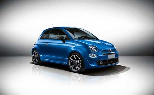 blue fiat 500