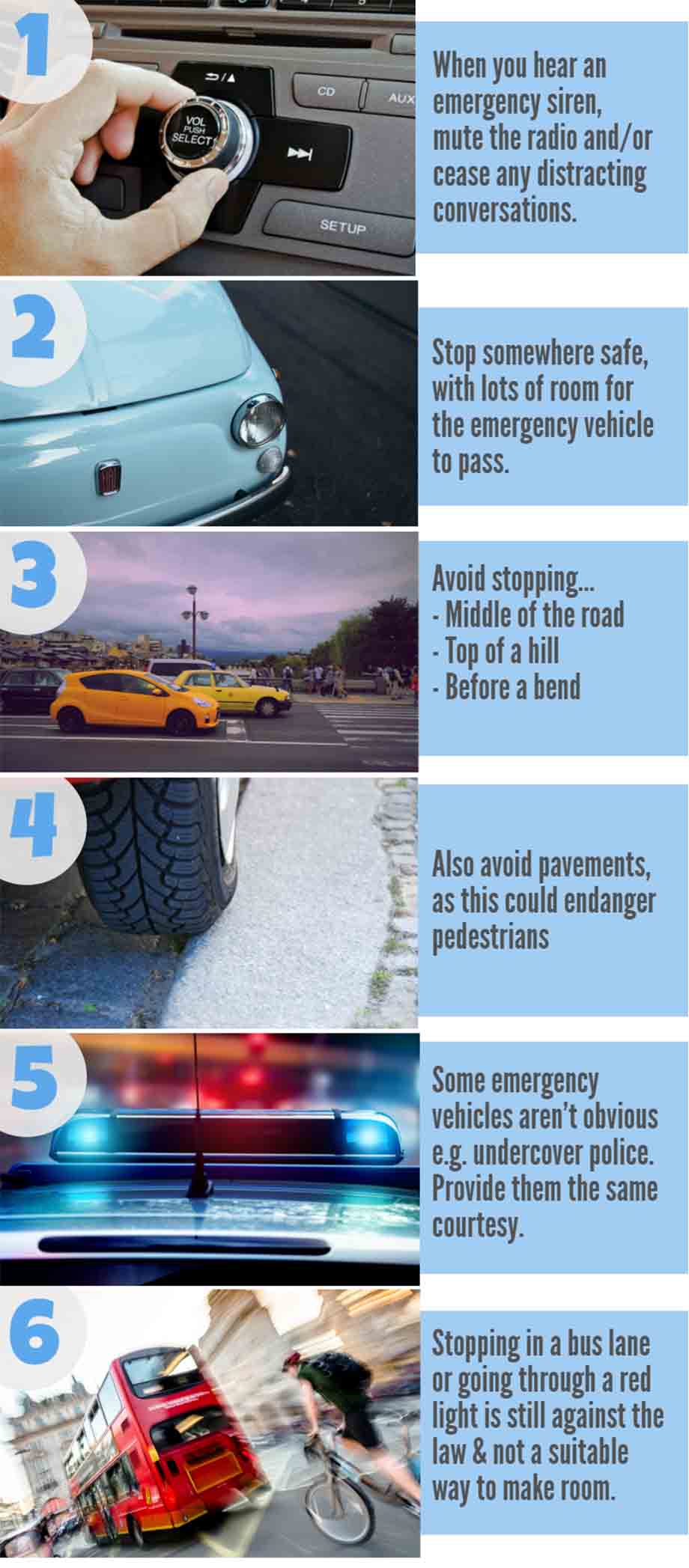 emergency vehicles how to safely react