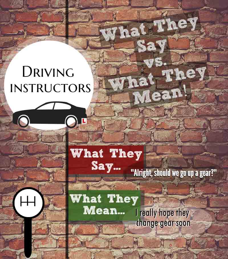 graphic showing what the instructor says vs means
